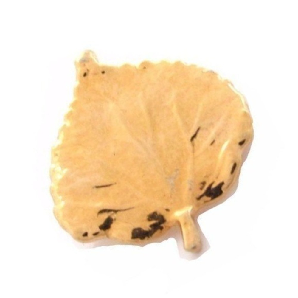 Discreet Classic Tiny Vintage Genuine Gold Dipped Real‎ Leaf Pin * 5/8"